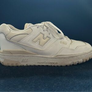 Women’s New Balance 550 Cream and White Sneakers